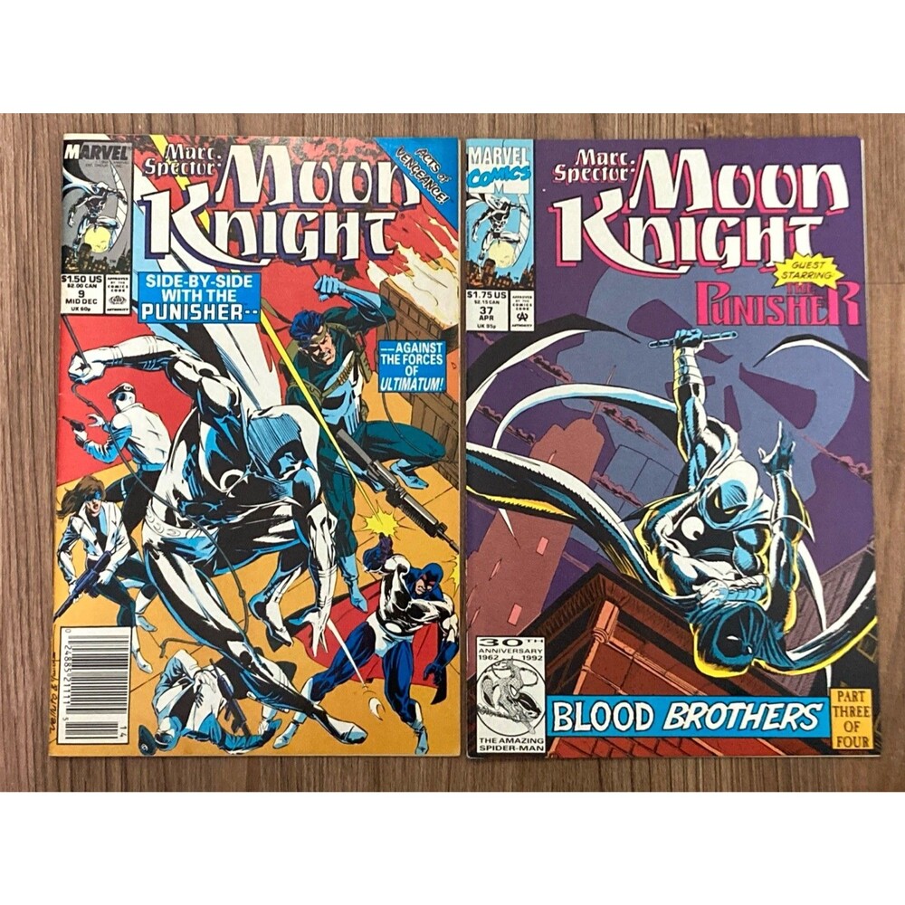 Marc Spector: Moon Knight & The Punisher No. 9 & 37 (1992) Marvel Comics Lot Set
